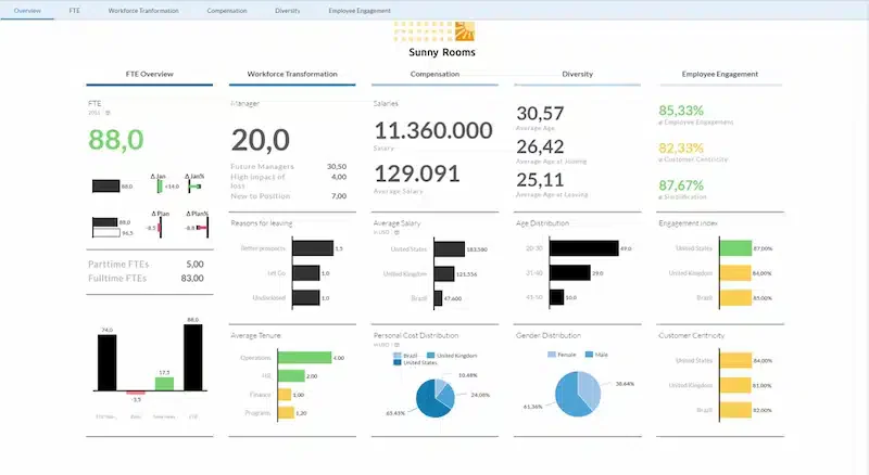 dashboard workforce overview sap